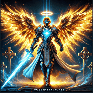 image of the Angel of Death standing victorious, symbolizing triumph and peace.